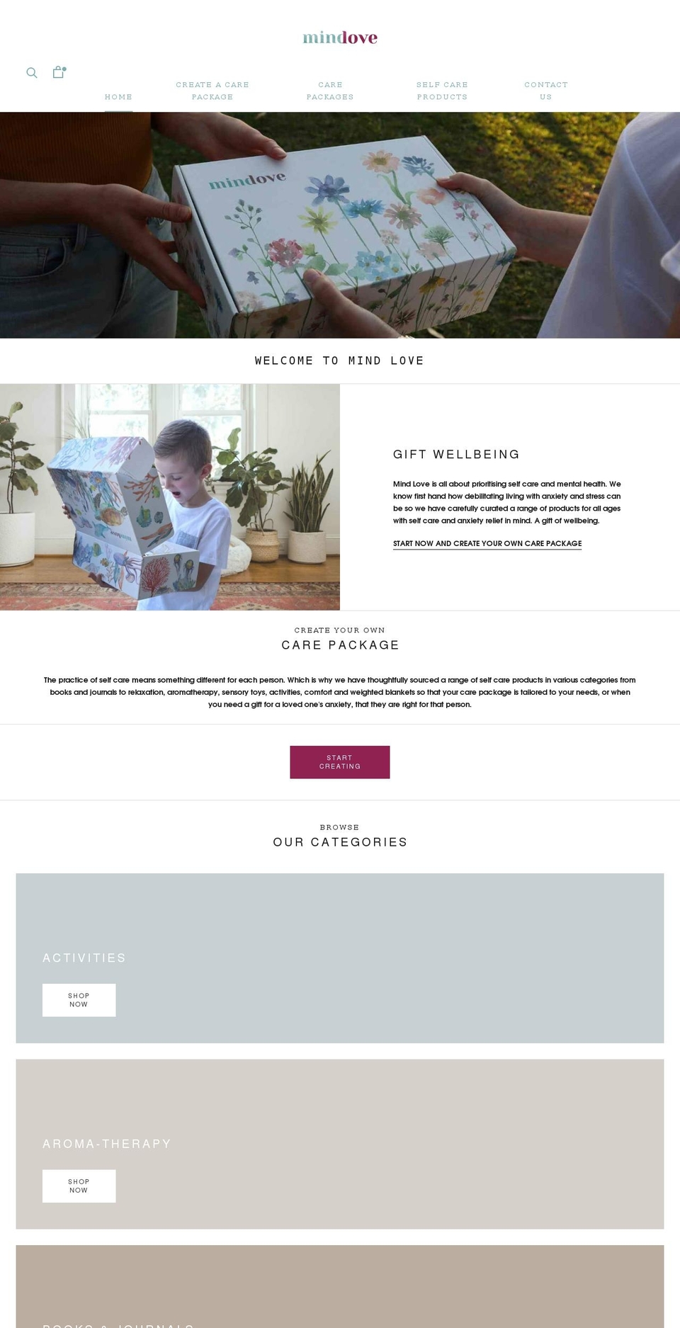 mindlove.com.au shopify website screenshot