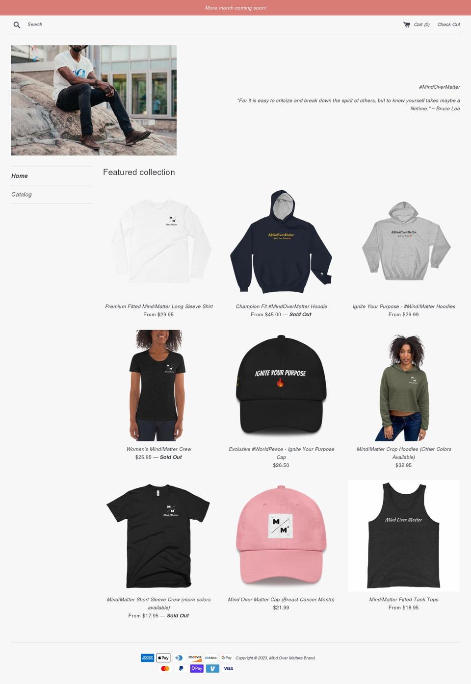 mindmatterstore.com shopify website screenshot
