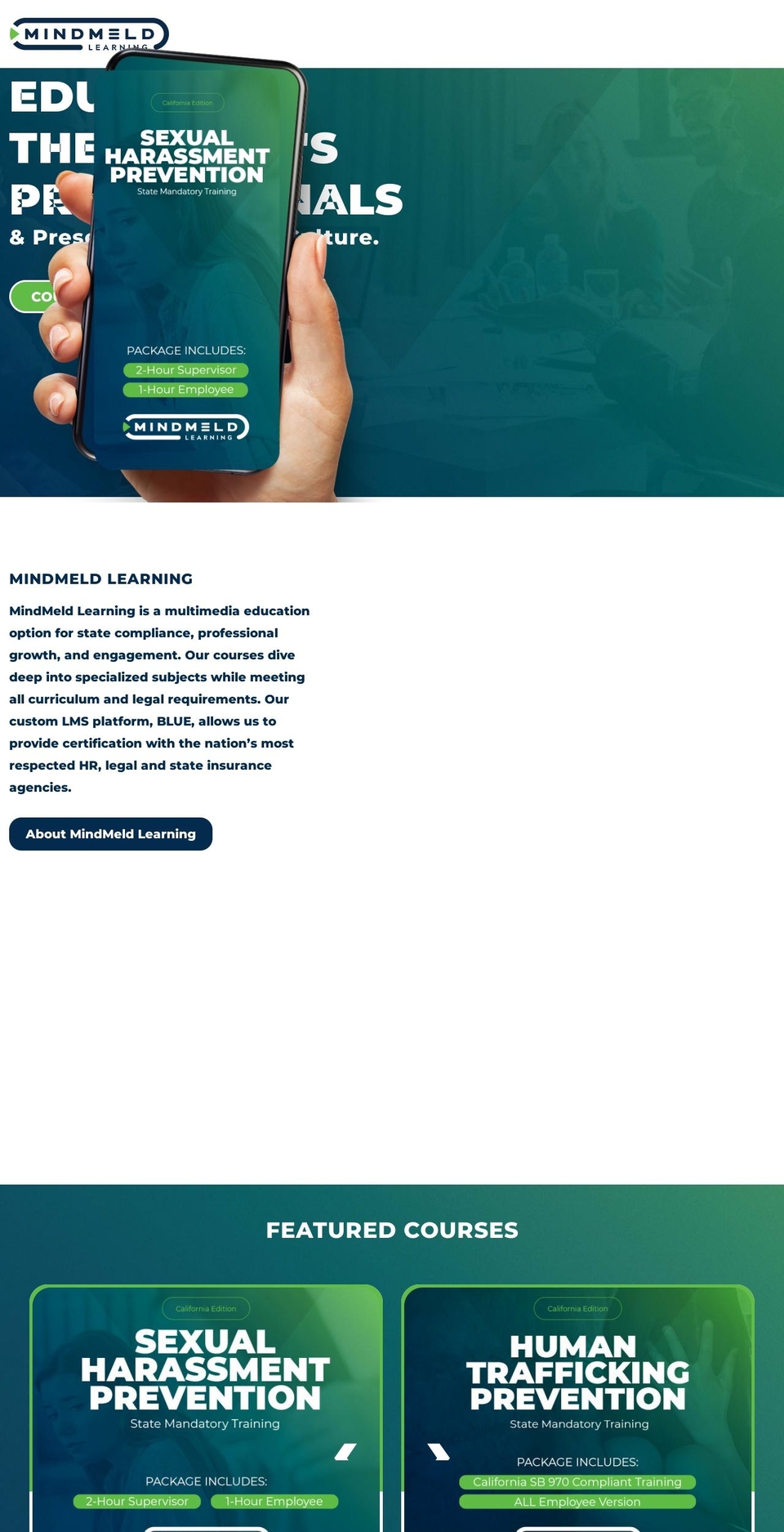 mindmeldlearning.com shopify website screenshot
