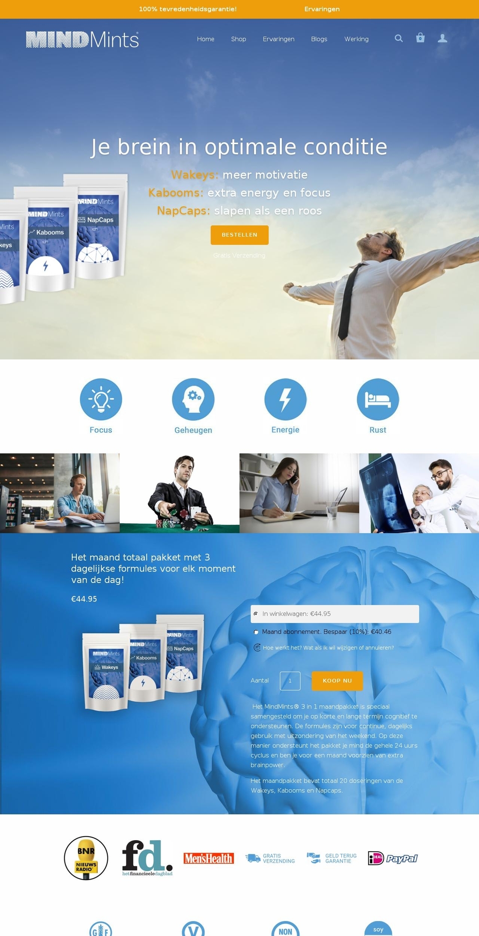 mindmints.nl shopify website screenshot