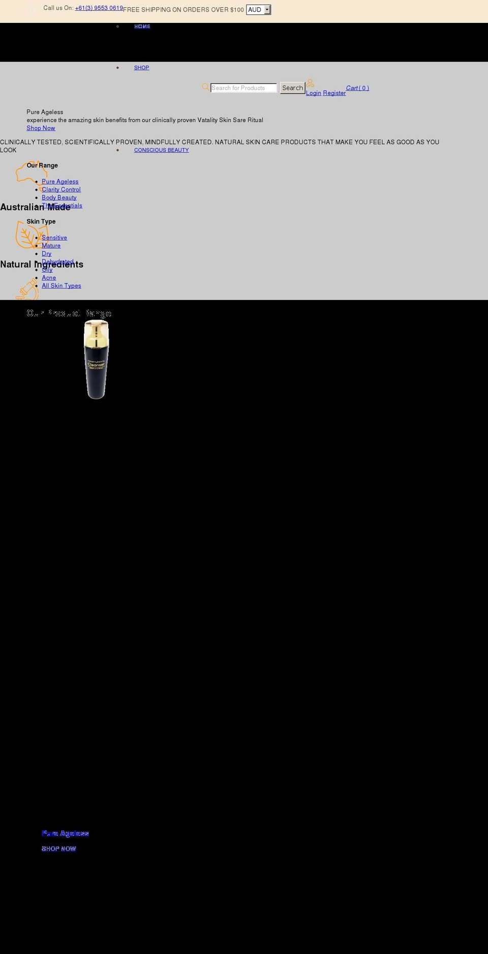 mindmyskin.com.au shopify website screenshot