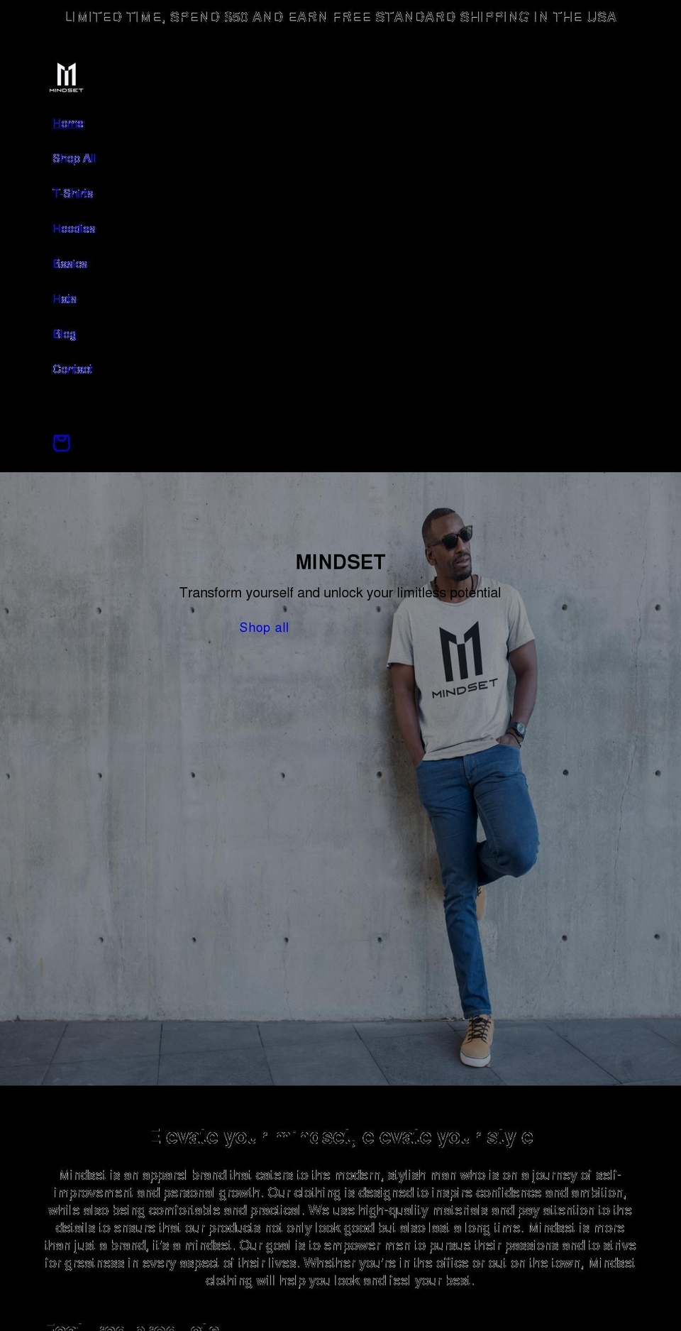 mindsetapparel.co shopify website screenshot