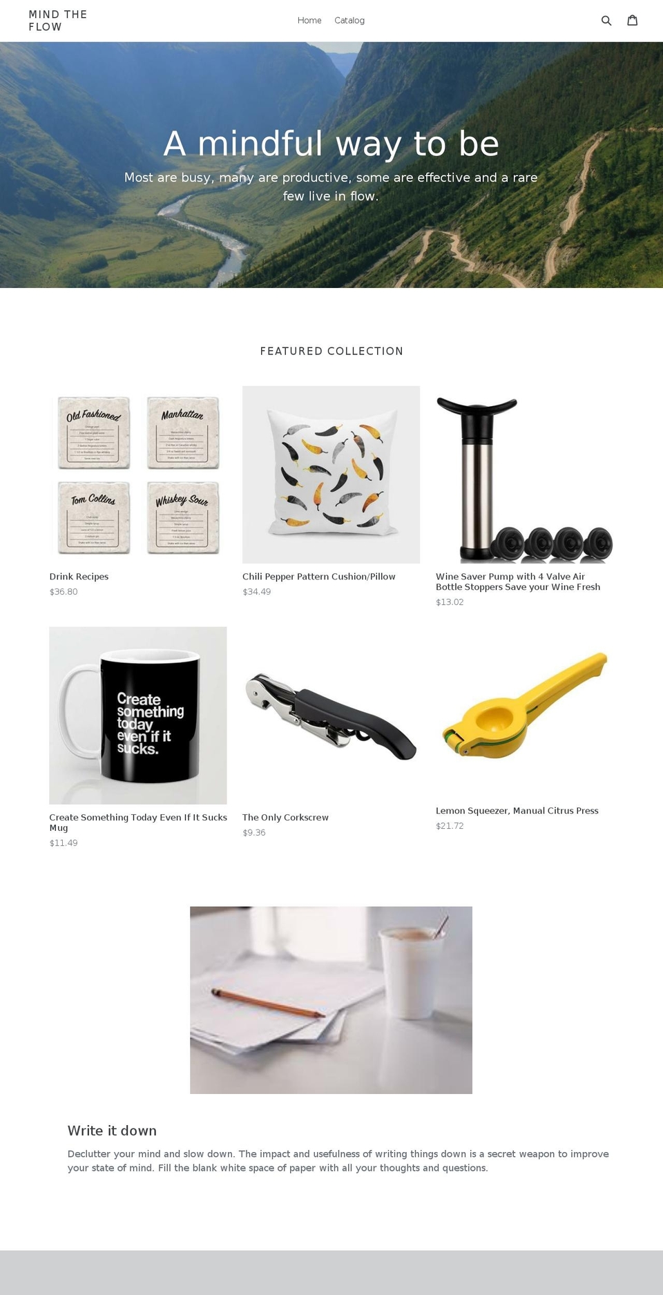 mindtheflow.com — Shopify storefront screenshot