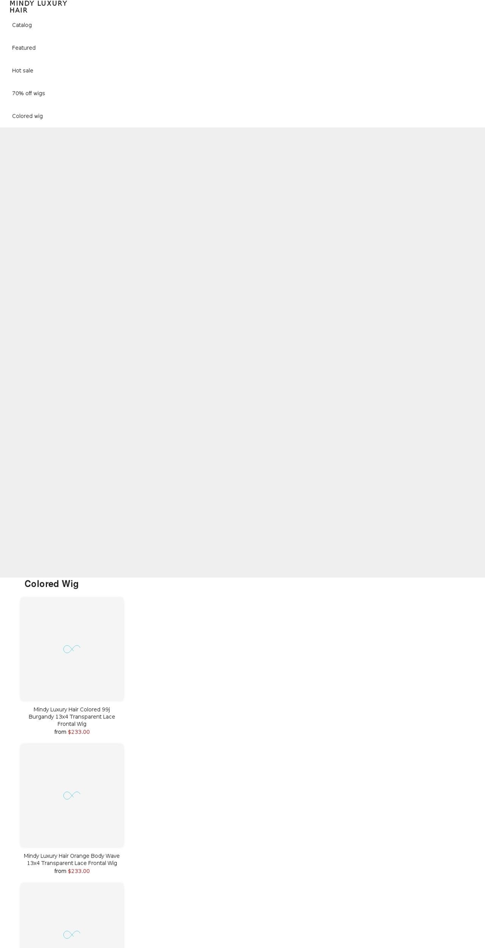 mindyluxuryhair.com shopify website screenshot