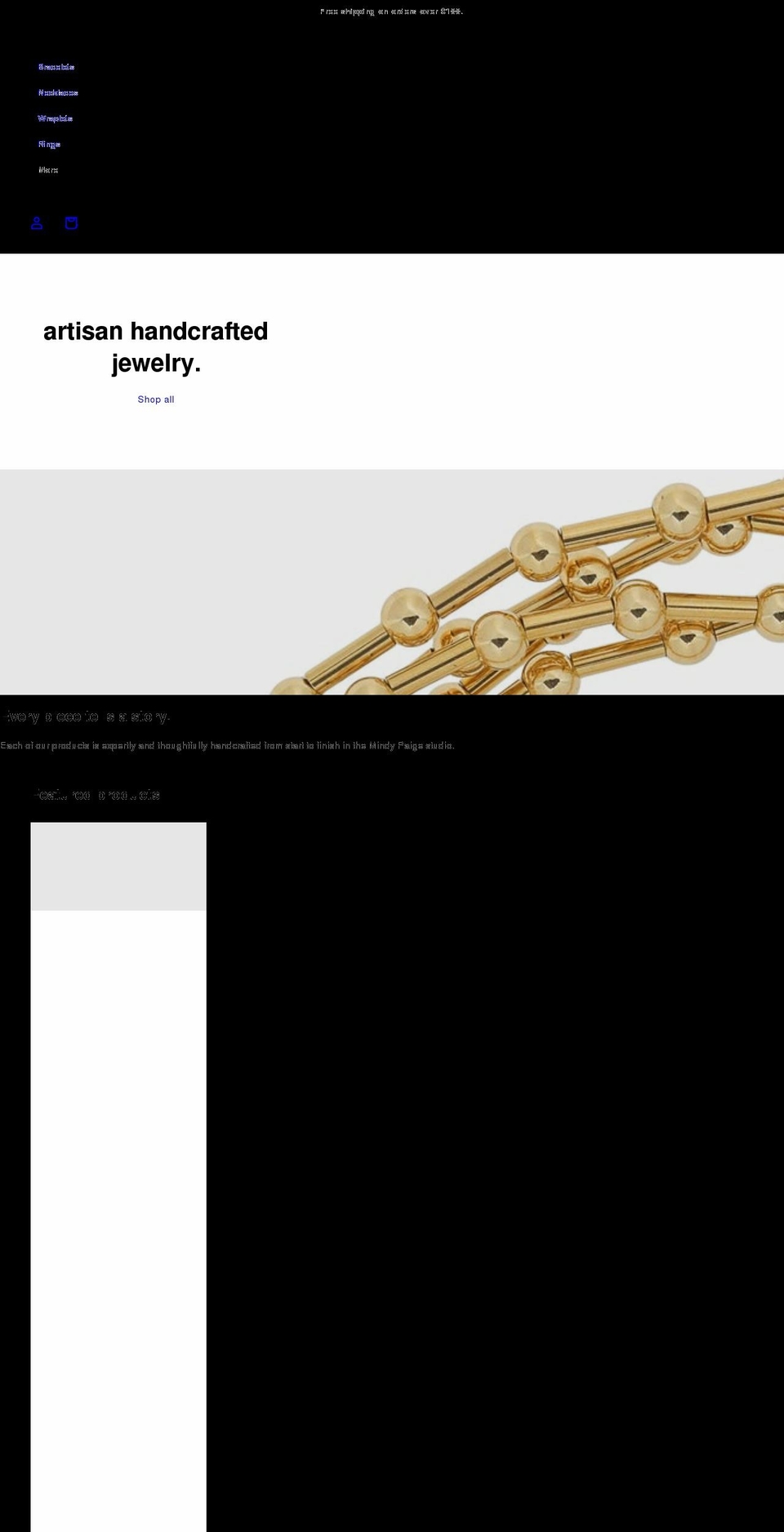 mindypaige.com shopify website screenshot