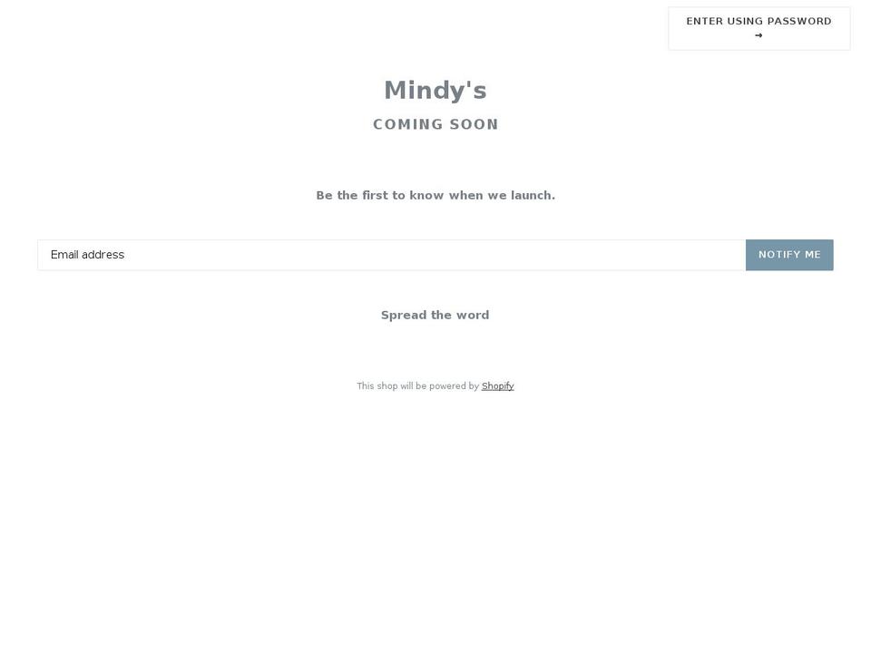 mindys.se shopify website screenshot