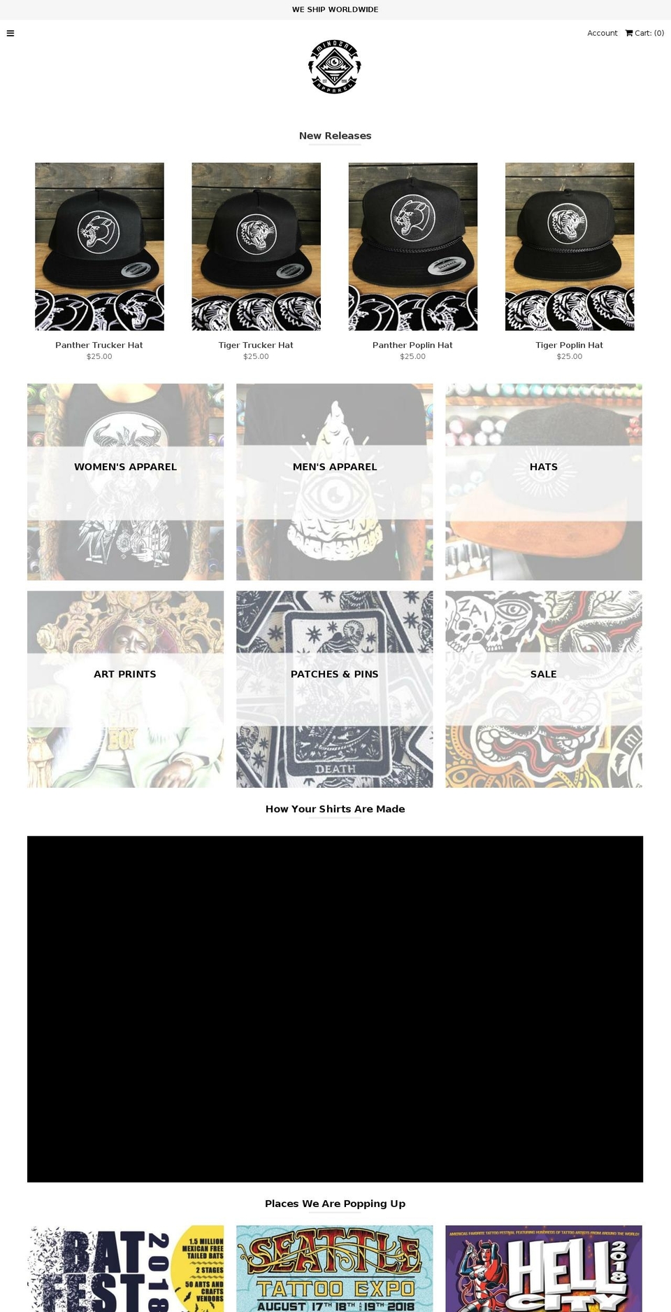 mindzaiapparel.net shopify website screenshot