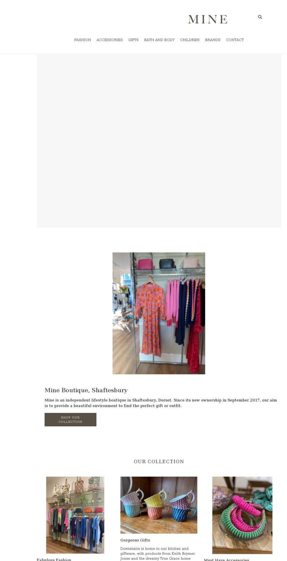 mine-boutique.co.uk shopify website screenshot