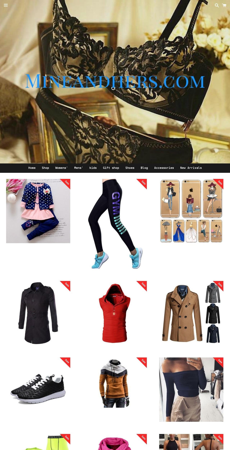 mineandhers.com shopify website screenshot
