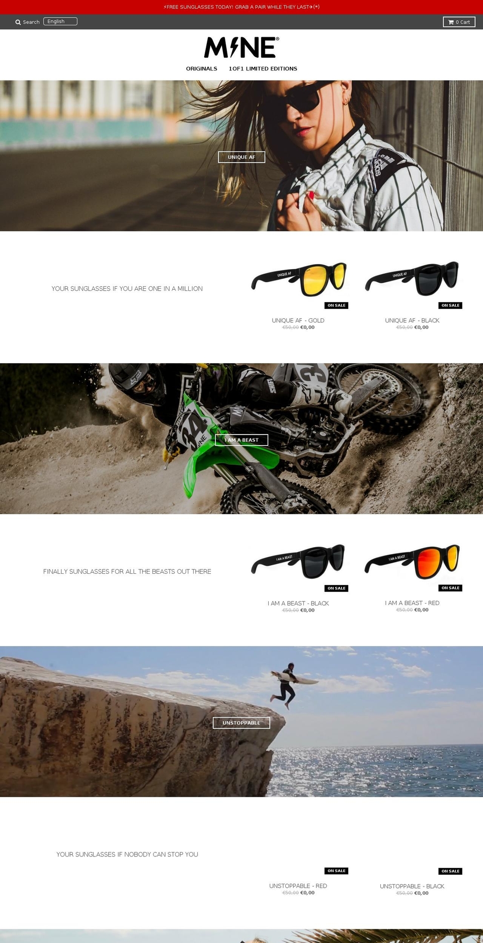 mineeyewear.com — Shopify storefront screenshot