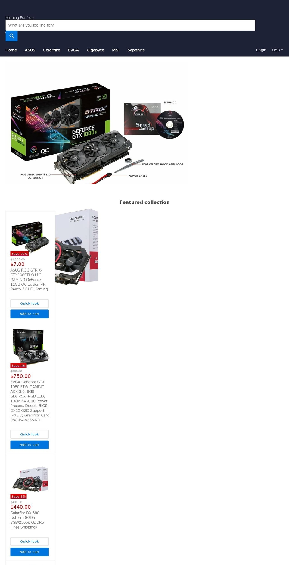 mineforyou.com — Shopify storefront screenshot