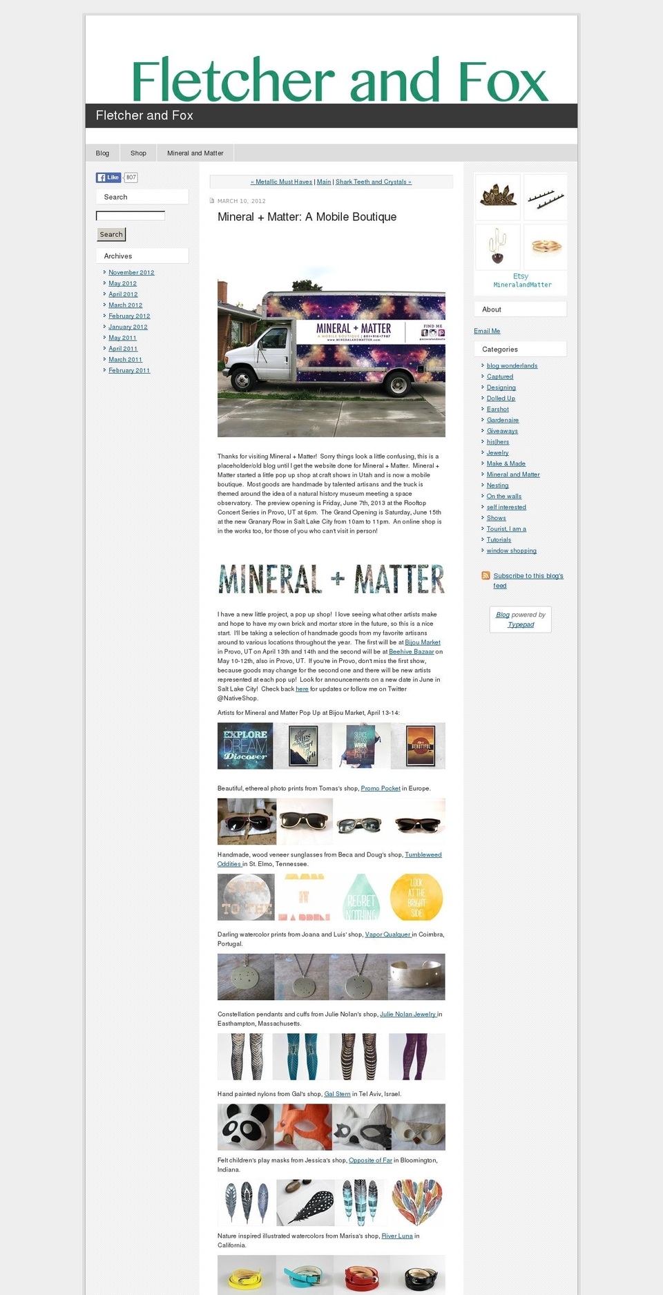 mineralandmatter.com shopify website screenshot