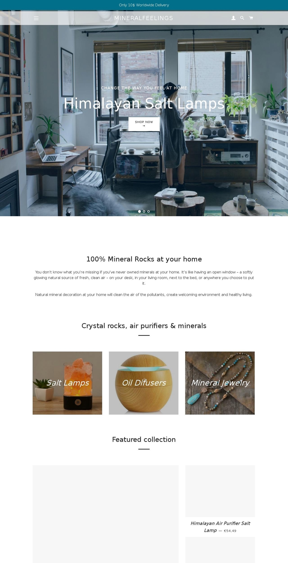 mineralfeelings.com — Shopify storefront screenshot