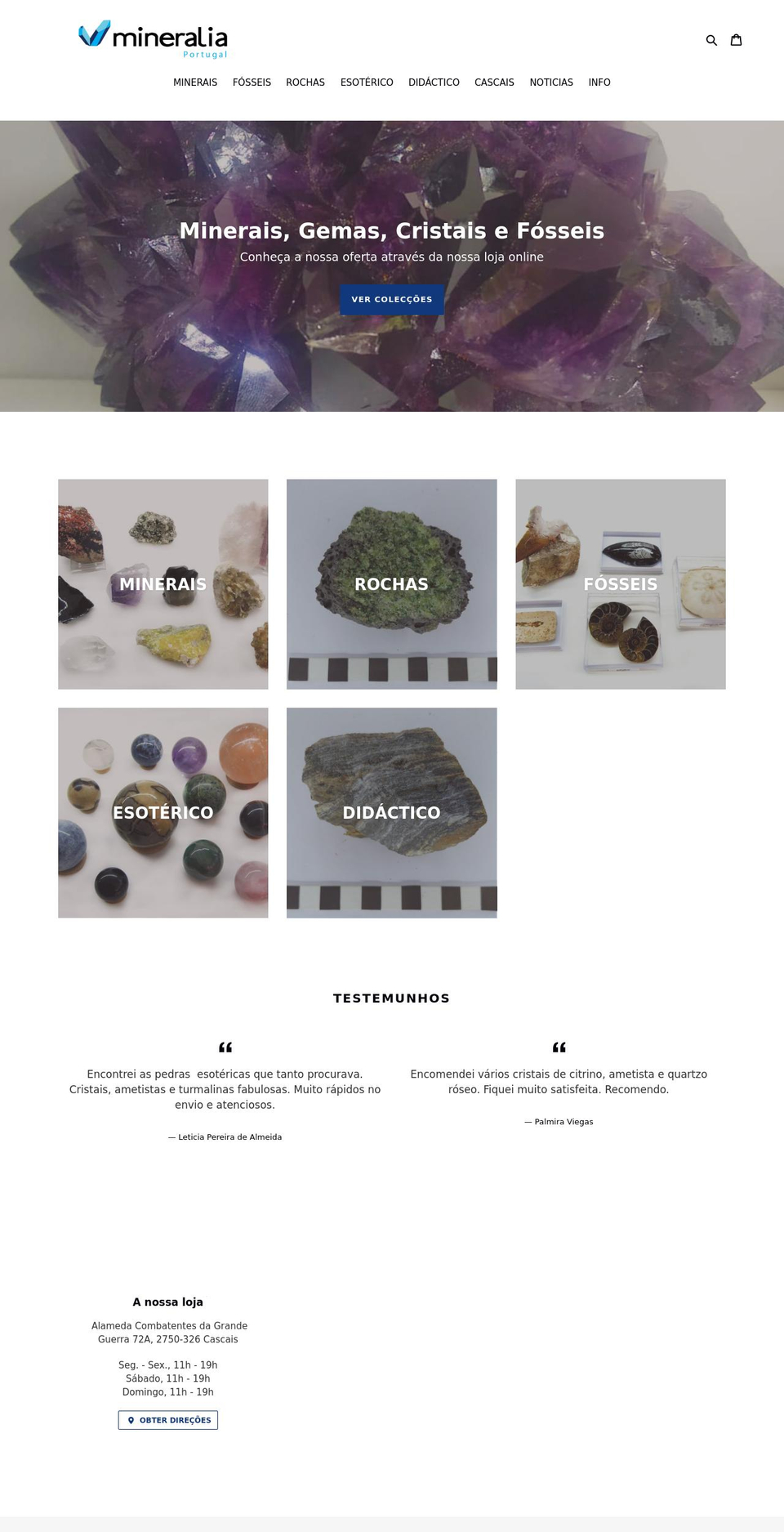 mineraliaportugal.com shopify website screenshot