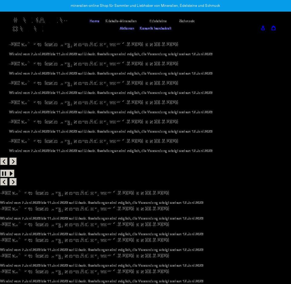 mineralien-online.at shopify website screenshot