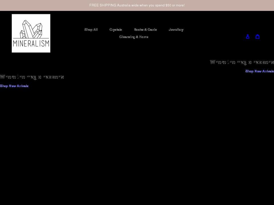 mineralism.com.au shopify website screenshot