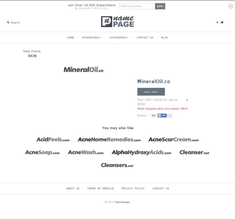 mineraloil.co shopify website screenshot