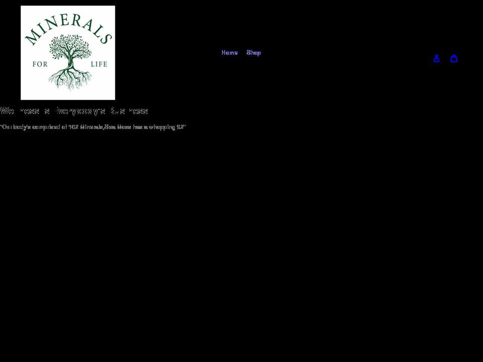 mineralsforlife.net shopify website screenshot
