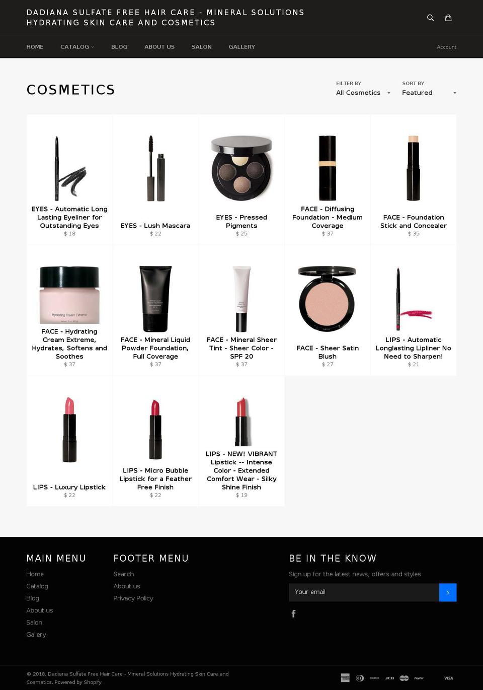 mineralsolutionscosmetics.com — Shopify storefront screenshot