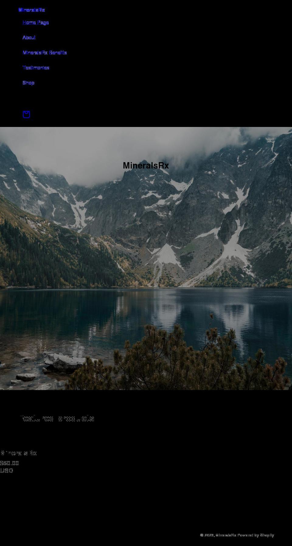 mineralsrx.com shopify website screenshot