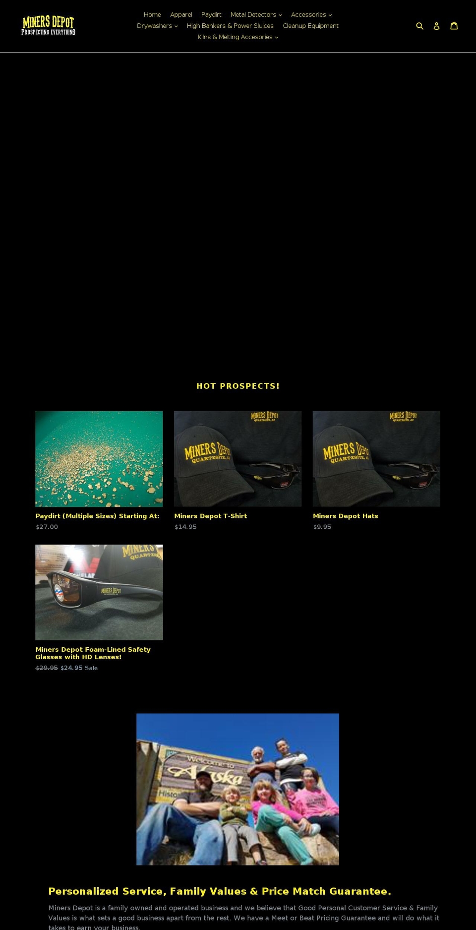 minersdepot.com shopify website screenshot