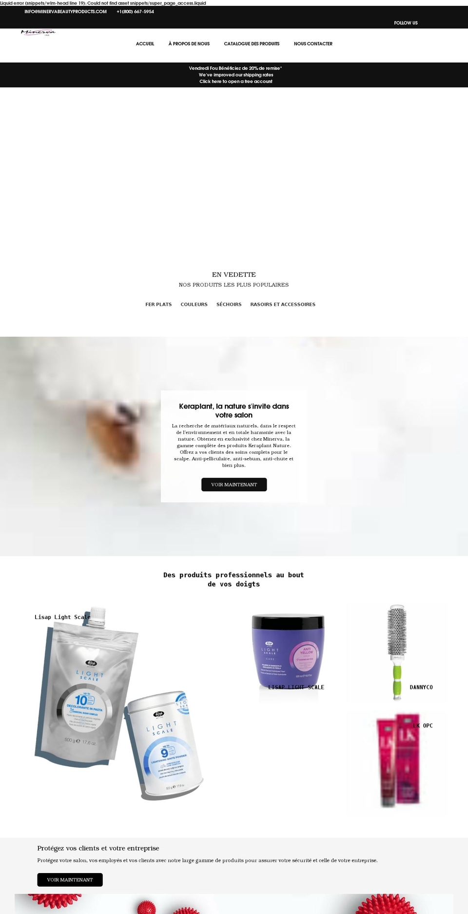minervabeautyproducts.com shopify website screenshot