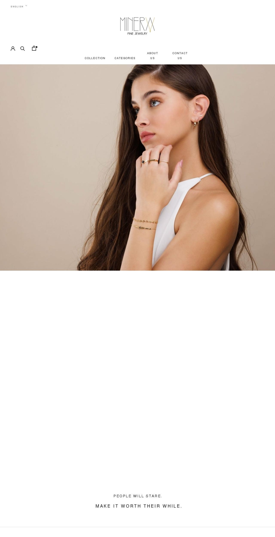 minervafinejewelry.com shopify website screenshot