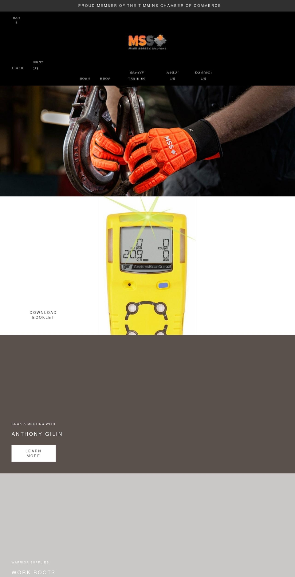 minesafetysolutions.ca shopify website screenshot