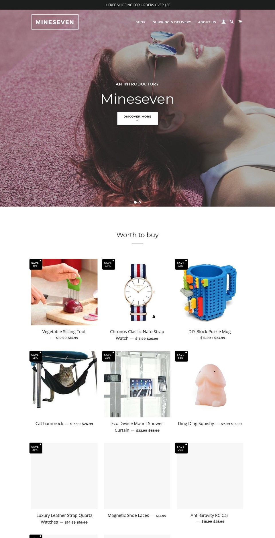 mineseven.com — Shopify storefront screenshot