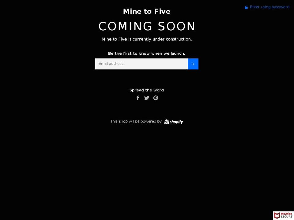minetofive.com — Shopify storefront screenshot