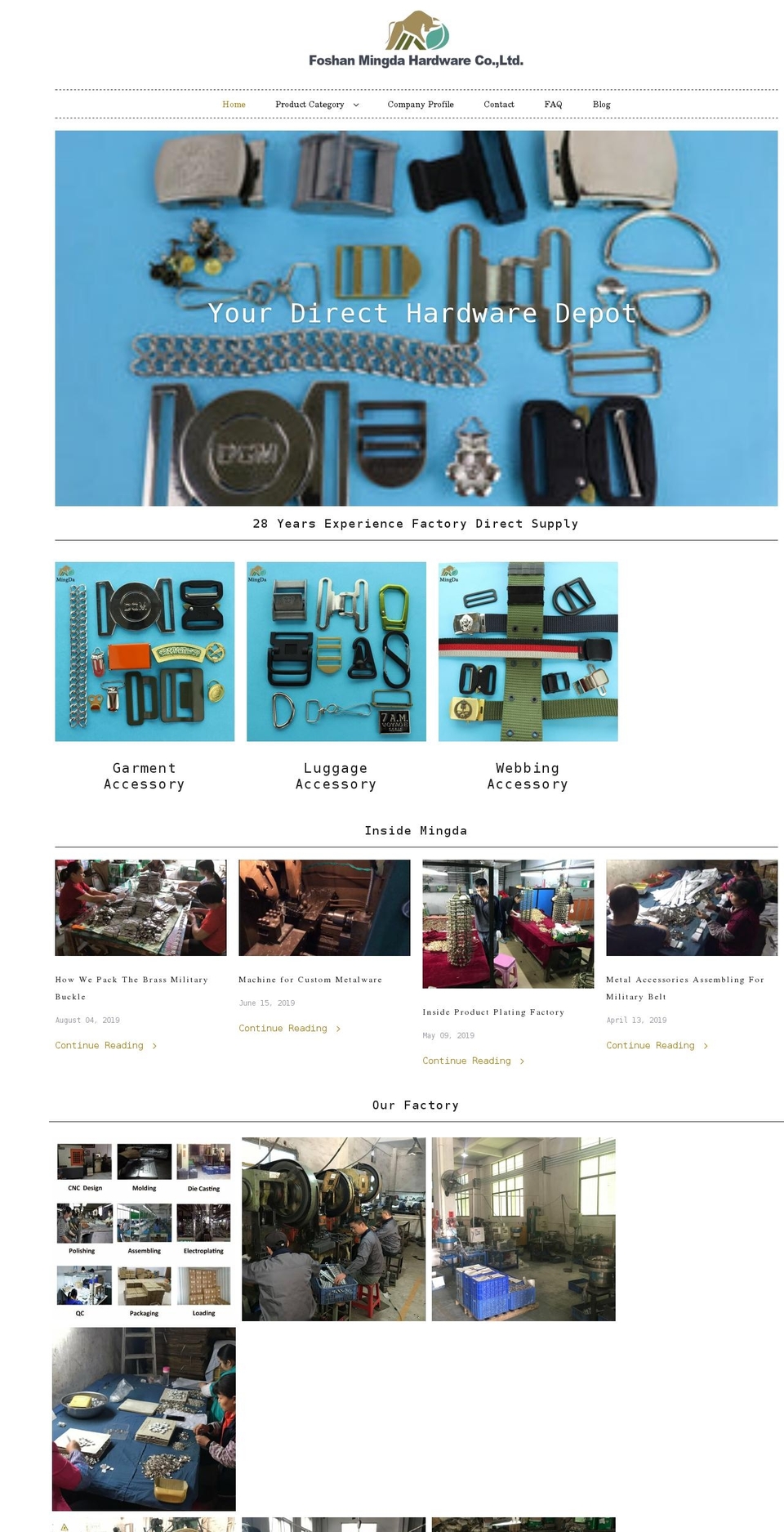 mingdahardware.com shopify website screenshot