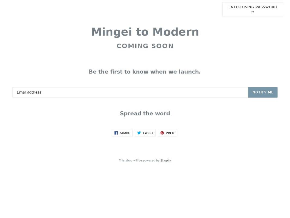 mingeitomodern.com — Shopify storefront screenshot