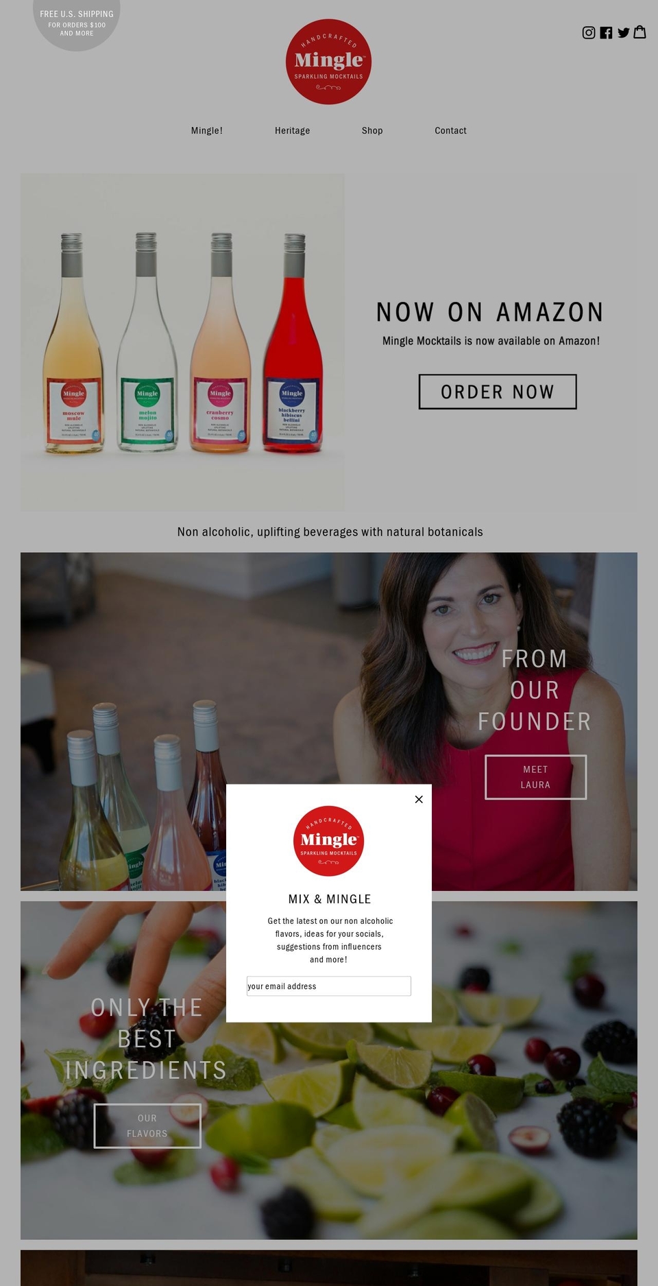 minglemocktail.com — Shopify storefront screenshot