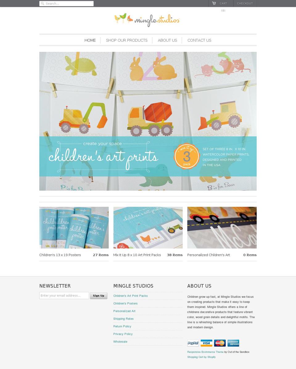 minglestudios.com shopify website screenshot