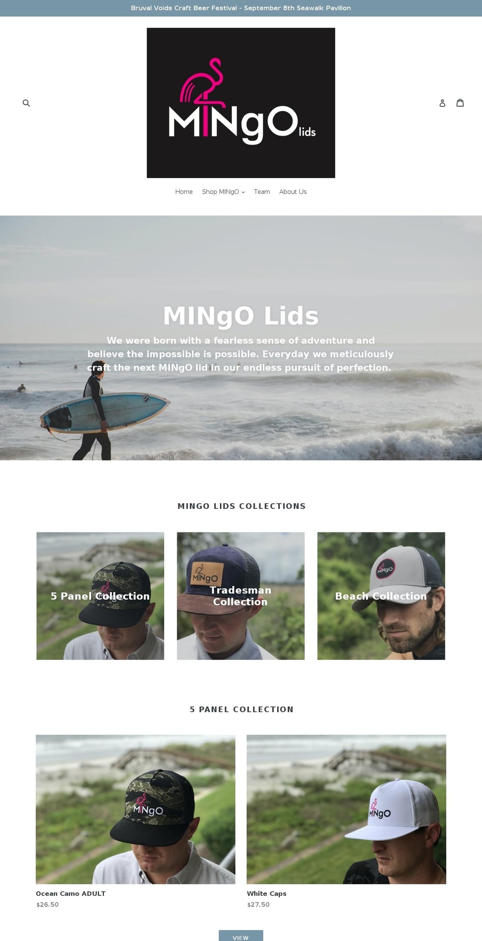 mingolids.com — Shopify storefront screenshot