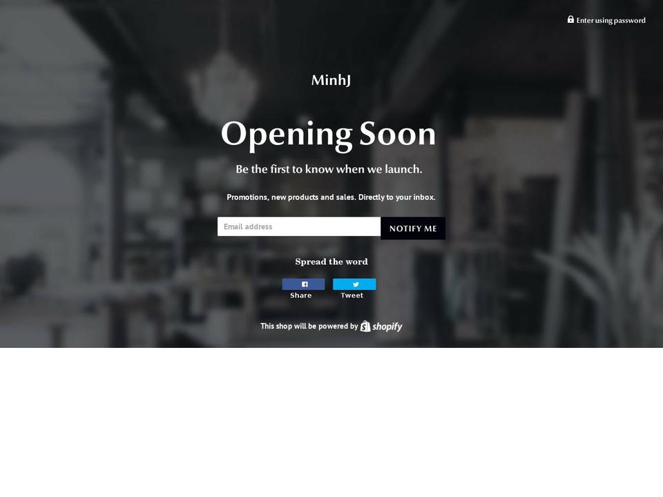 minhj.com — Shopify storefront screenshot