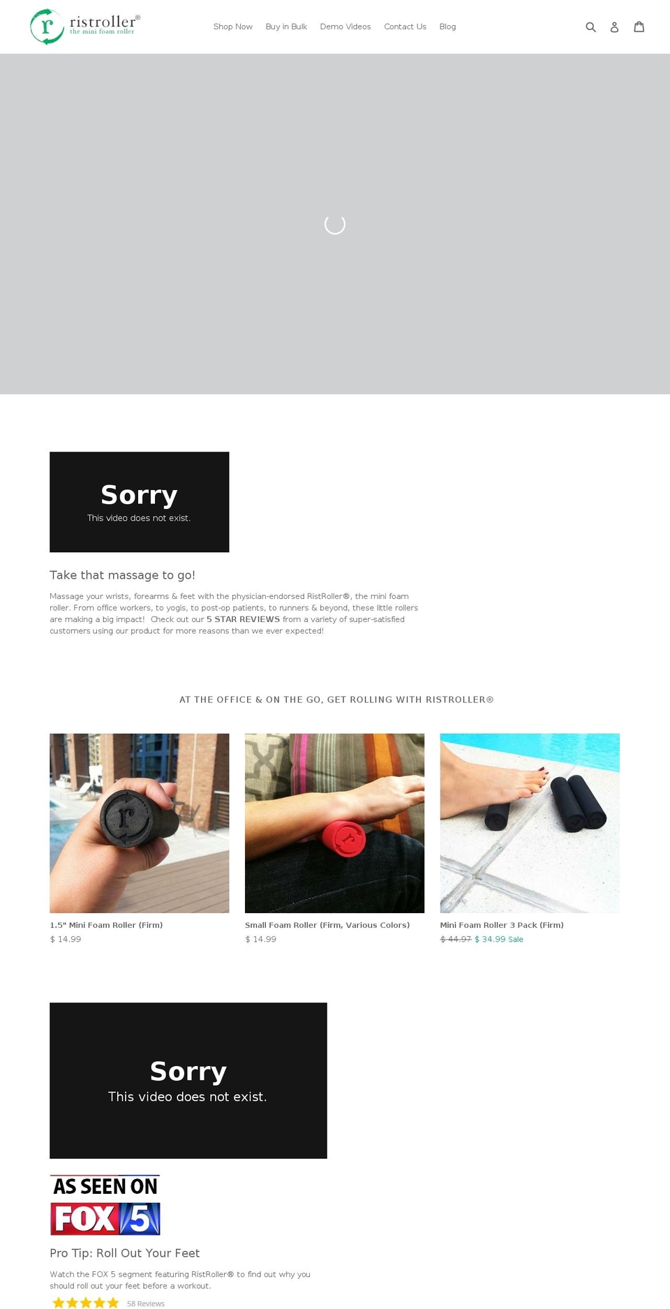 mini-foam-rollers.com — Shopify storefront screenshot