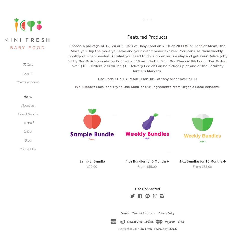mini-fresh.com shopify website screenshot