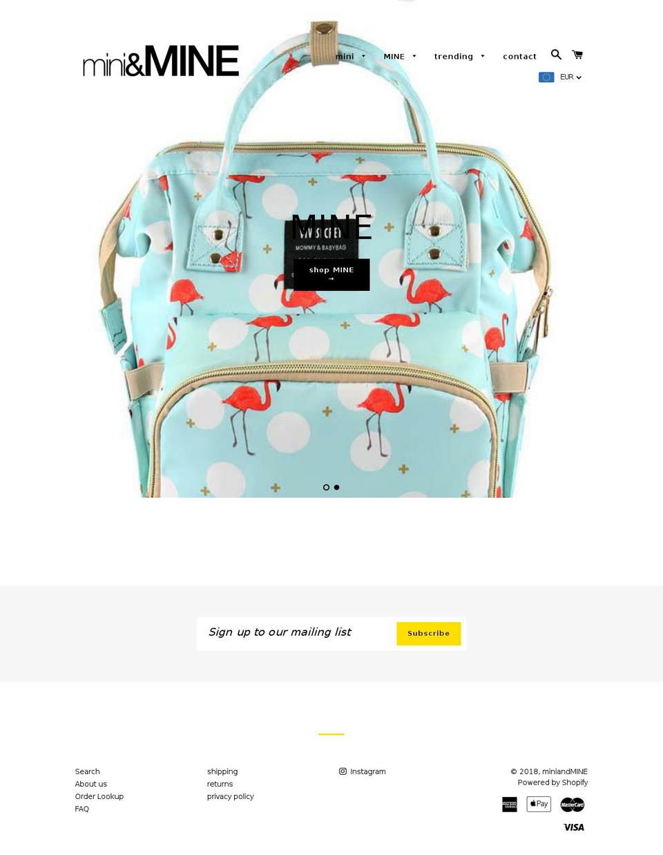 miniandmine.com shopify website screenshot