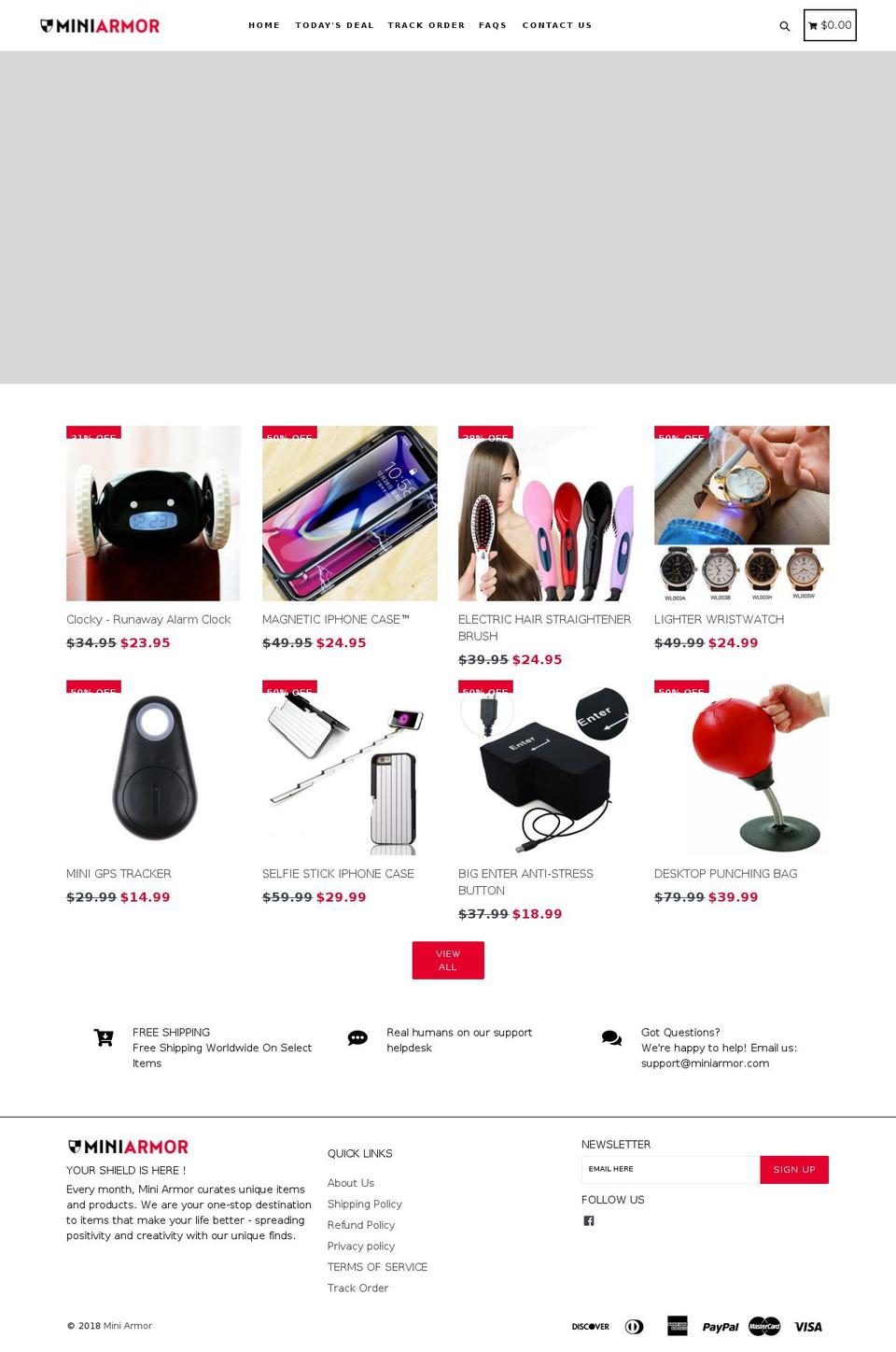 miniarmor.com — Shopify storefront screenshot