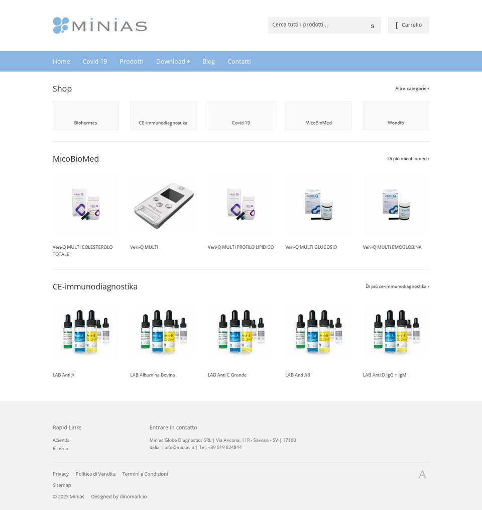 minias.it shopify website screenshot