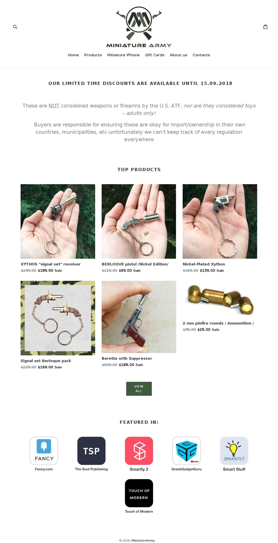 miniaturearmy.com shopify website screenshot