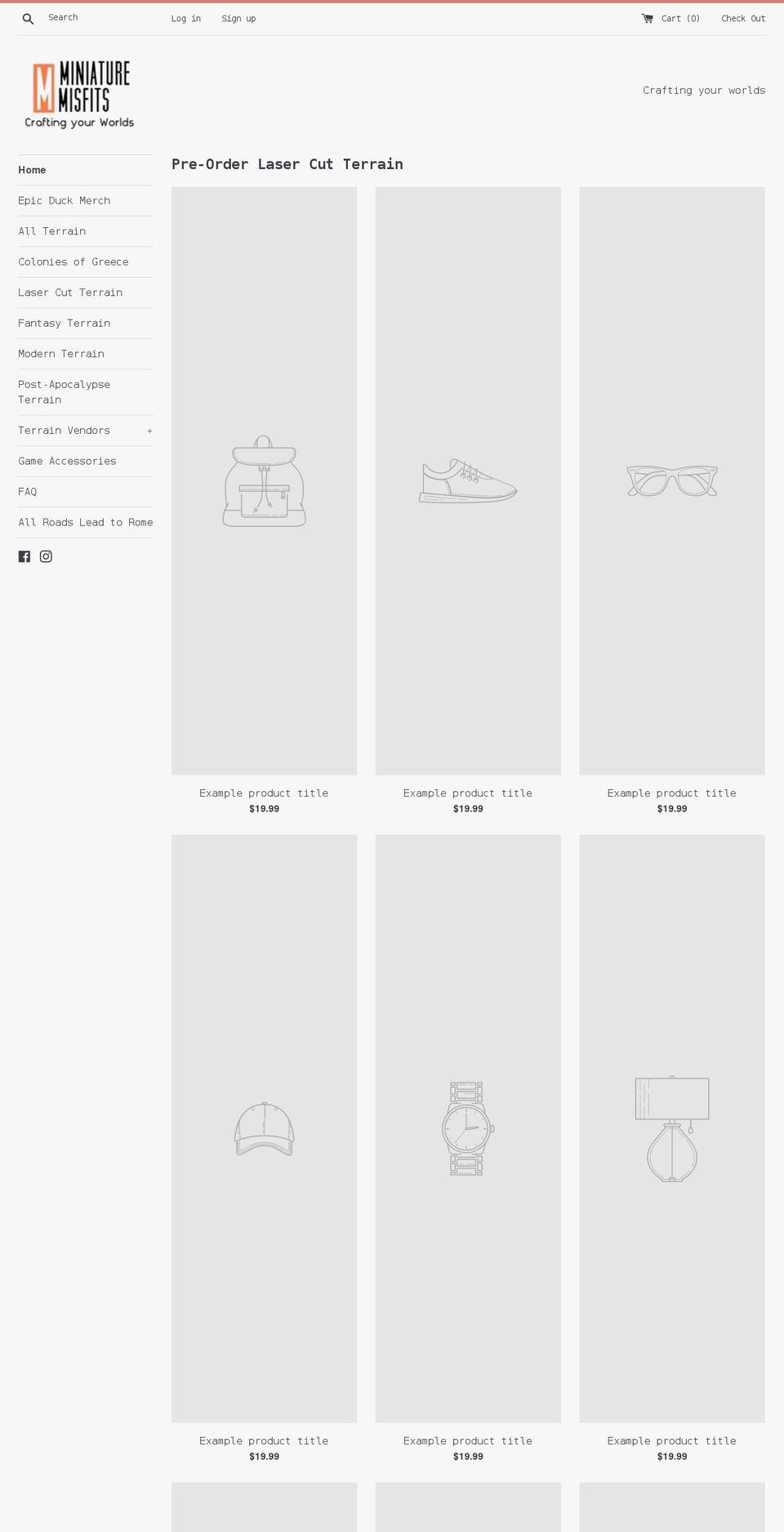 miniaturemisfits.com shopify website screenshot
