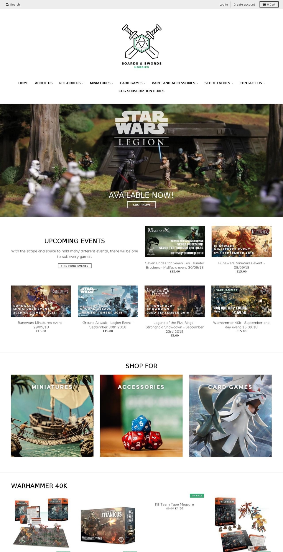 miniatures-menagerie.com — Shopify storefront screenshot