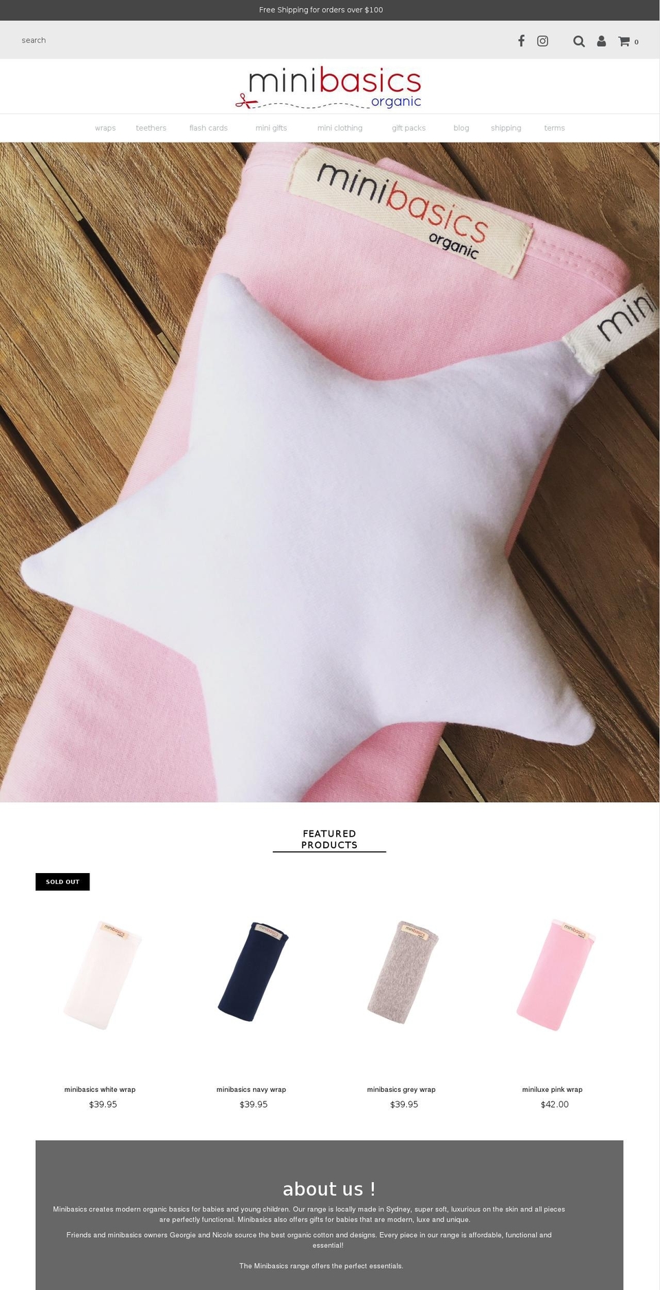 minibasics.com.au shopify website screenshot