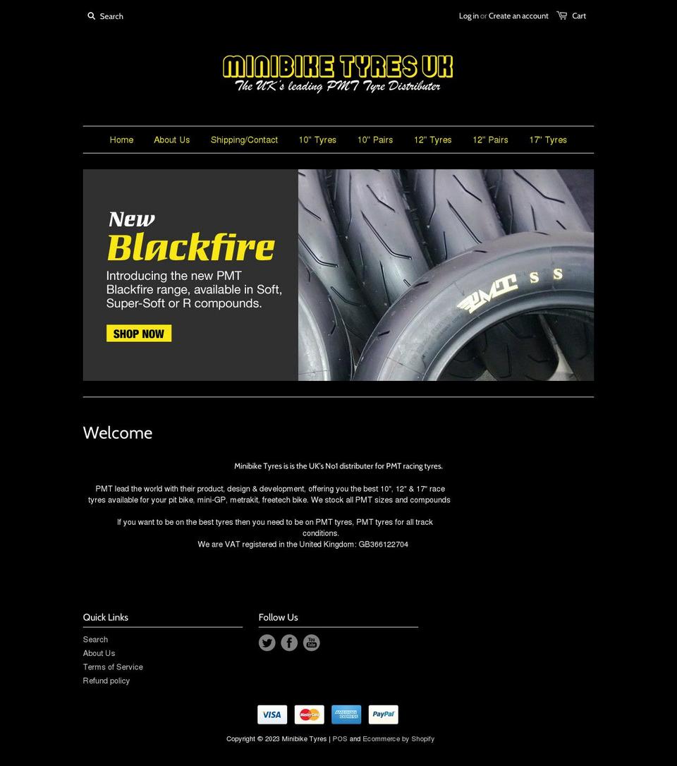 minibike-tyres.co.uk shopify website screenshot