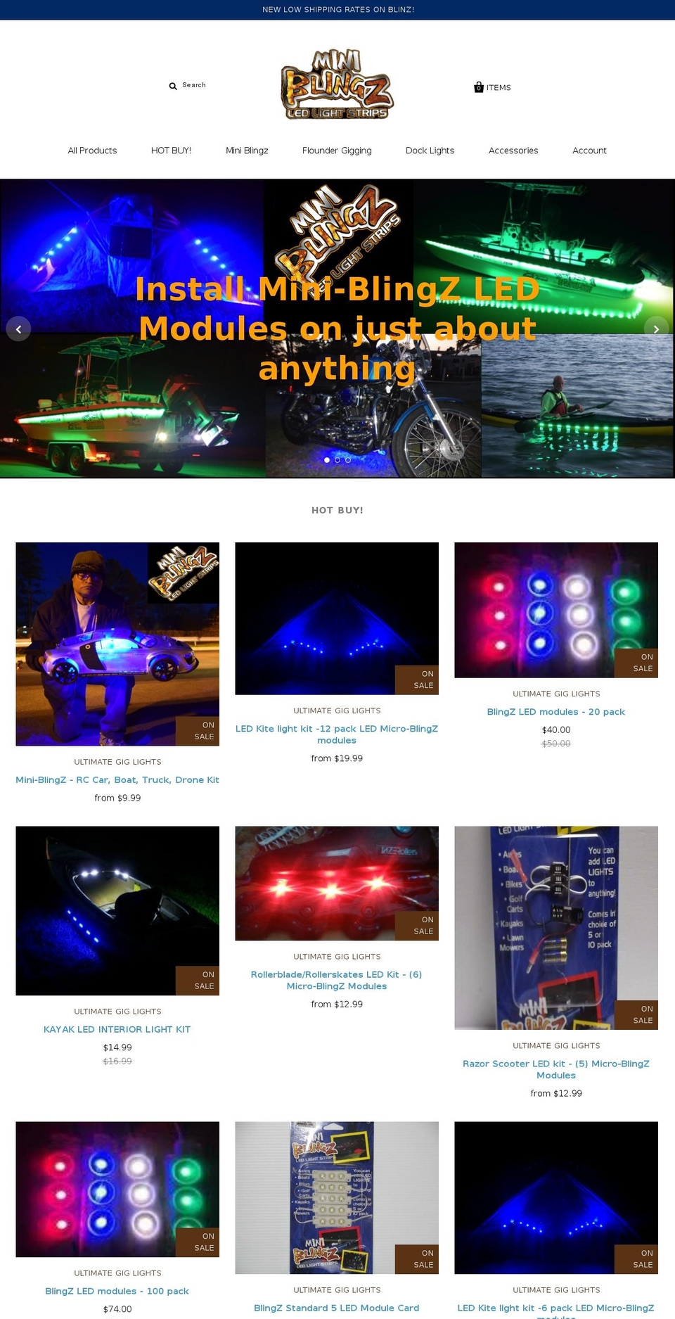 miniblingz.com — Shopify storefront screenshot