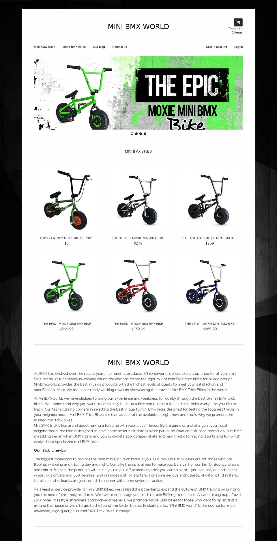 minibmxworld.com shopify website screenshot