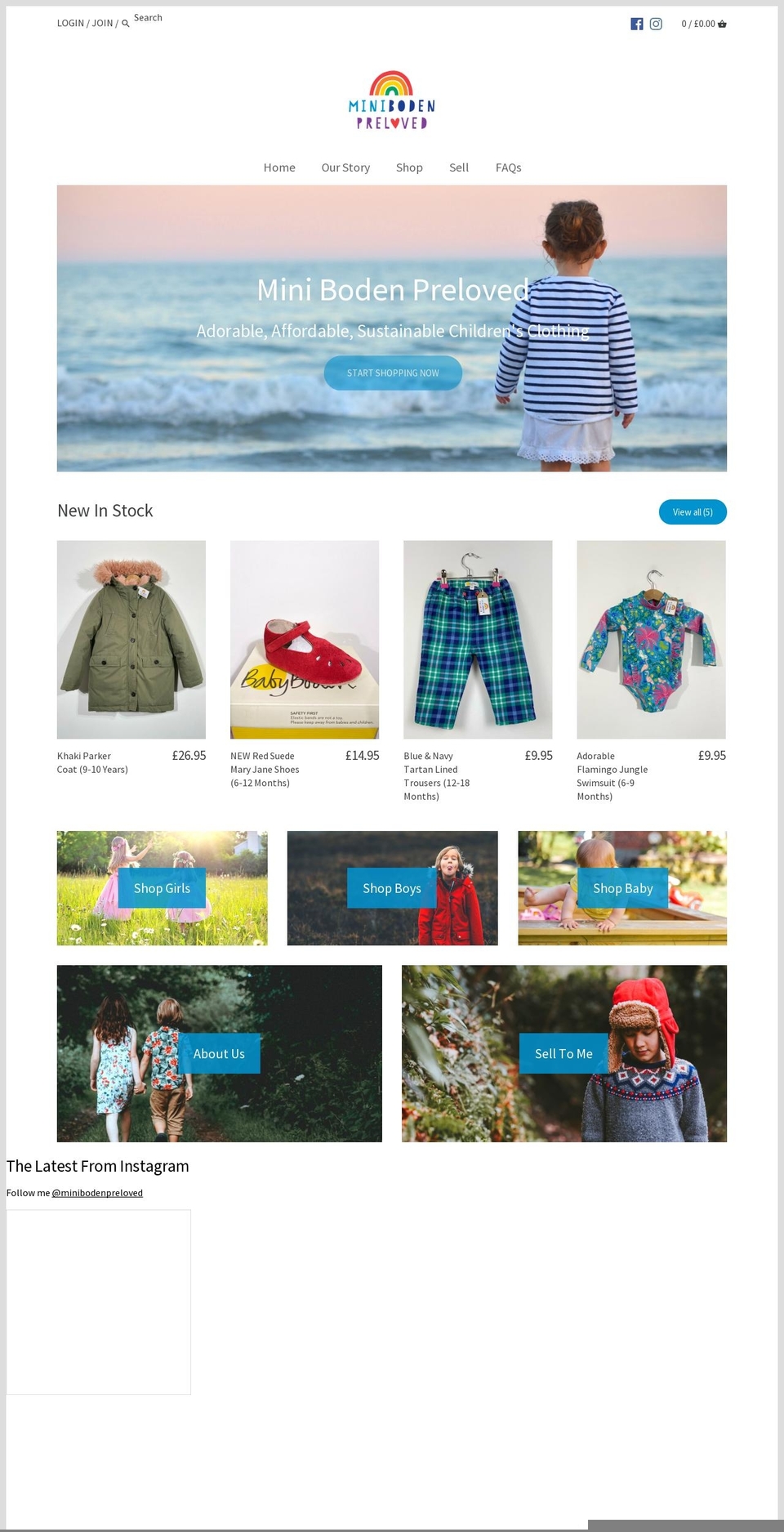 minibodenpreloved.co.uk shopify website screenshot
