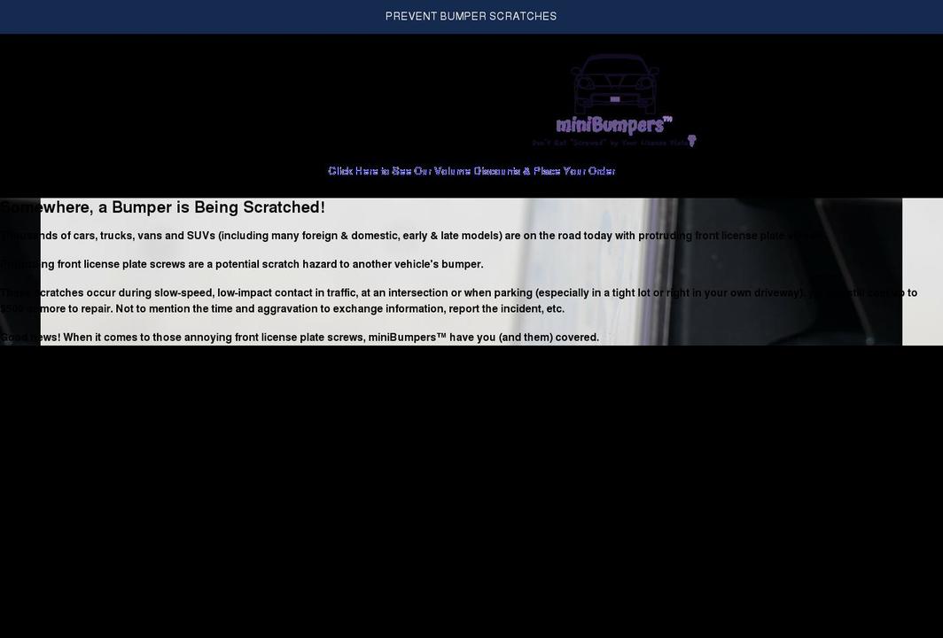 minibumpers.com shopify website screenshot